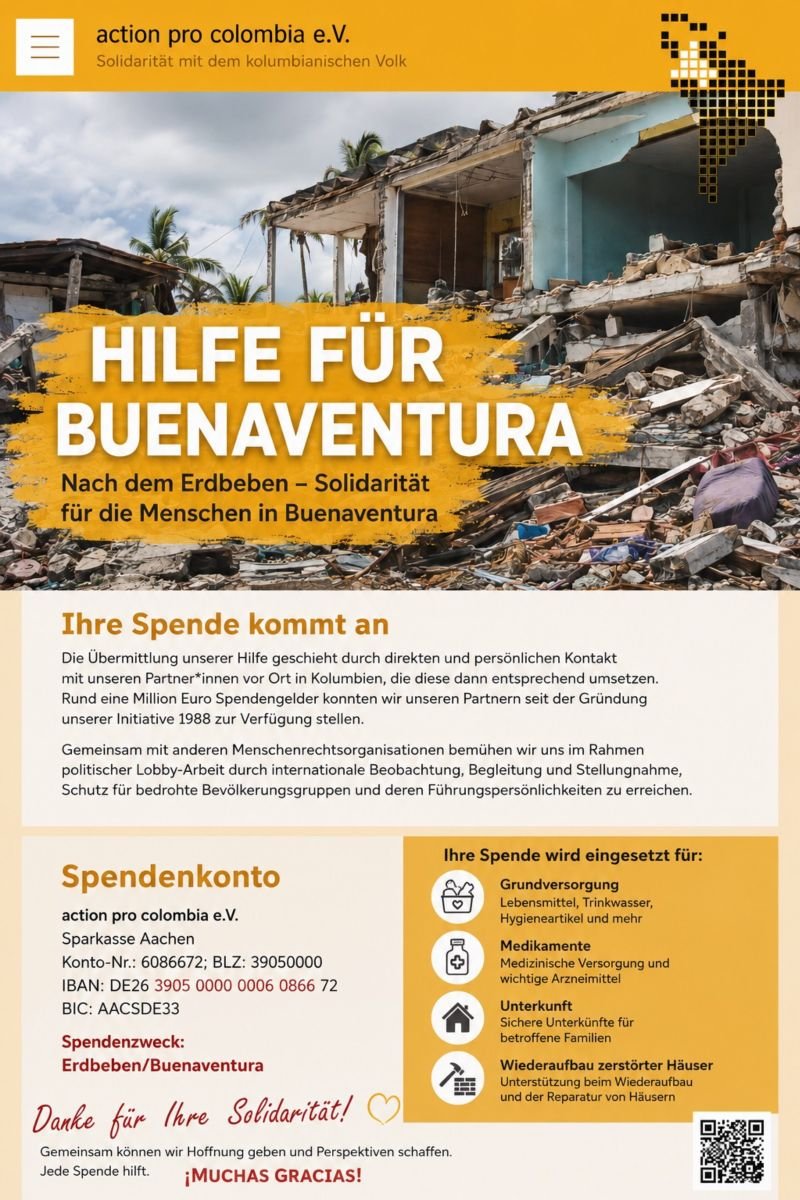 Spendenaufruf Kolumgien